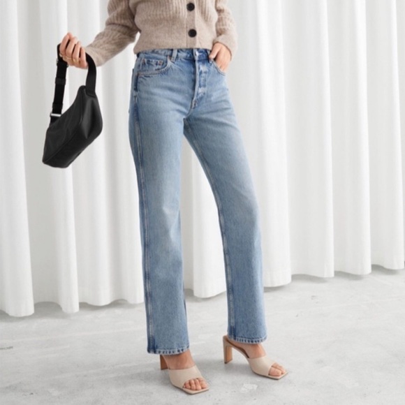 & Other Stories High Rise Straight Button Fly Jeans Size 30 - Picture 1 of 6